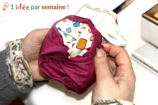 Retournez par l'ouverture de la doublure