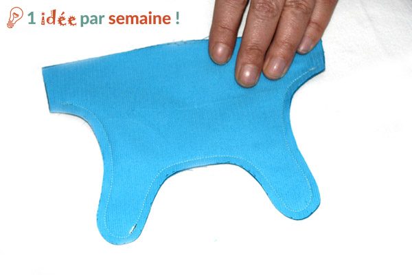 Le résultat avant d'ouvrir les coutures, de cranter et de retourner la pièce