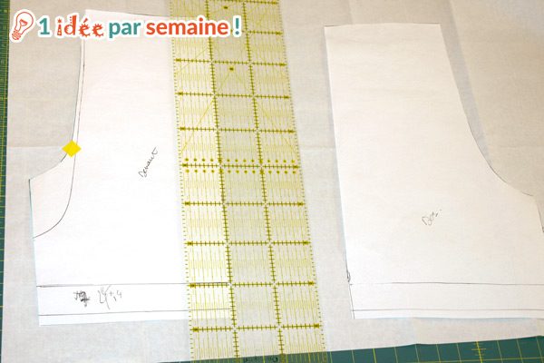 Tracez d'abord le devant de la jambe
