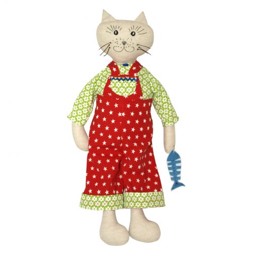 Poupée Lulu le Chat à la Pêche - Patron