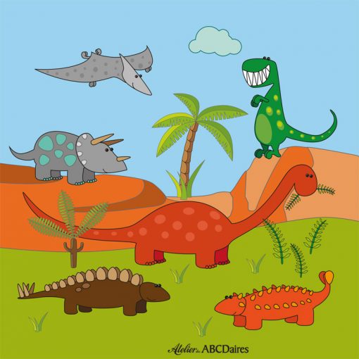 PP-1636 Petit Panneau Dinosaures