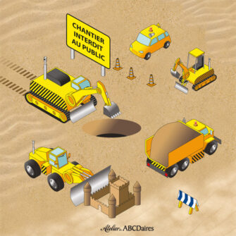 PP-1683 - Petit Panneau Bulldozers