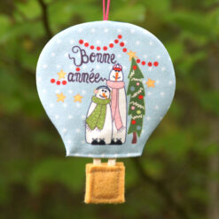 Montgolfière déco de Noël bonhommes de neige scandinave