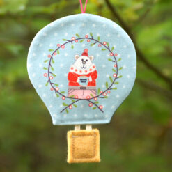 Montgolfière déco de Noël ours scandinave