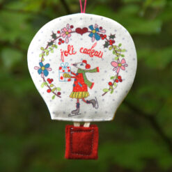 Montgolfière déco de Noël souris joli cadeau classique