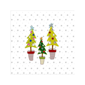 VI-1821 - Vignette en Velours Minky de Noël - 3 Sapins de Noël