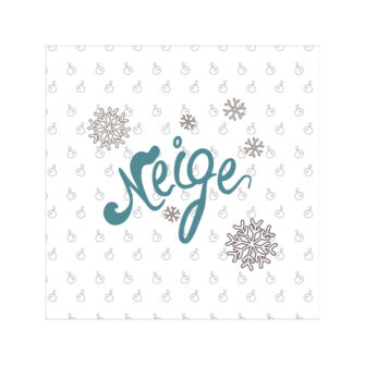 VI-1823 - Vignette en Velours Minky de Noël, Calligraphie Neige