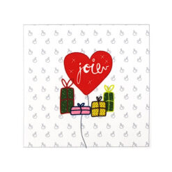 VI-1824 - Vignette en Velours Ballon Rouge Coeur Calligraphié Joie