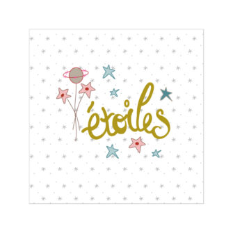 VI-1825 - Vignette en Velours Minky de Noël, Calligraphie Étoiles