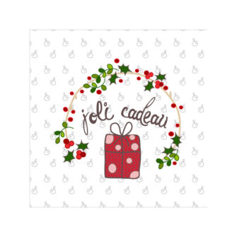 VI-1826 - Vignette en Velours Minky de Noël, Calligraphie Joli Cadeau