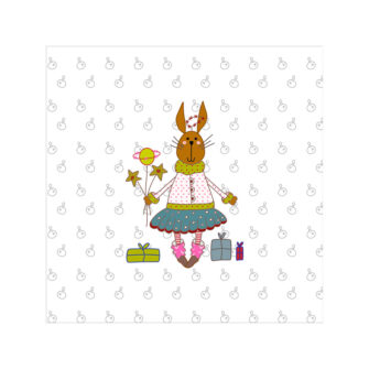 VI-1830 - Vignette en Velours Minky de Noël, Lapine en Tutu