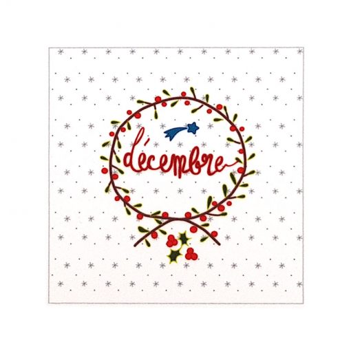 VI-1836 - Vignette en Velours Calligraphiée Décembre