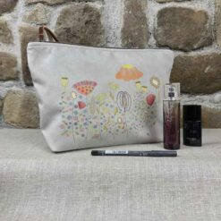 Grande Trousse Velours Prairie Fleurie Taupe