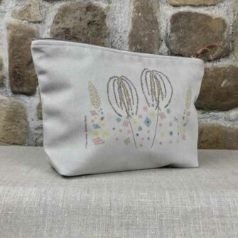 Grande Trousse Velours Prairie Fleurie Taupe