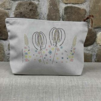 Grande Trousse Velours Prairie Fleurie Taupe