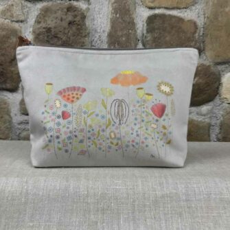 Grande Trousse Velours Prairie Fleurie Taupe