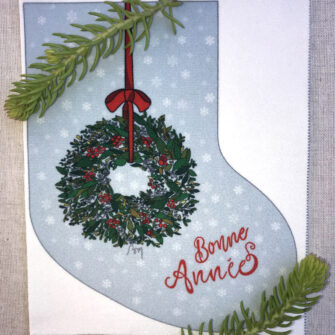 NO-1900 - Botte Scandinave Couronne Bonne Année (Velours Seul)