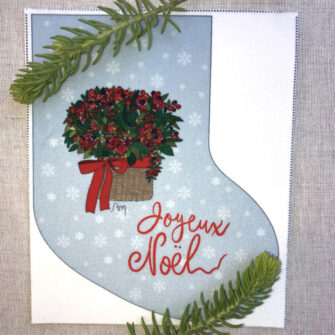 NO-1903 - Botte Scandinave Panier Joyeux Noël (Velours Seul)