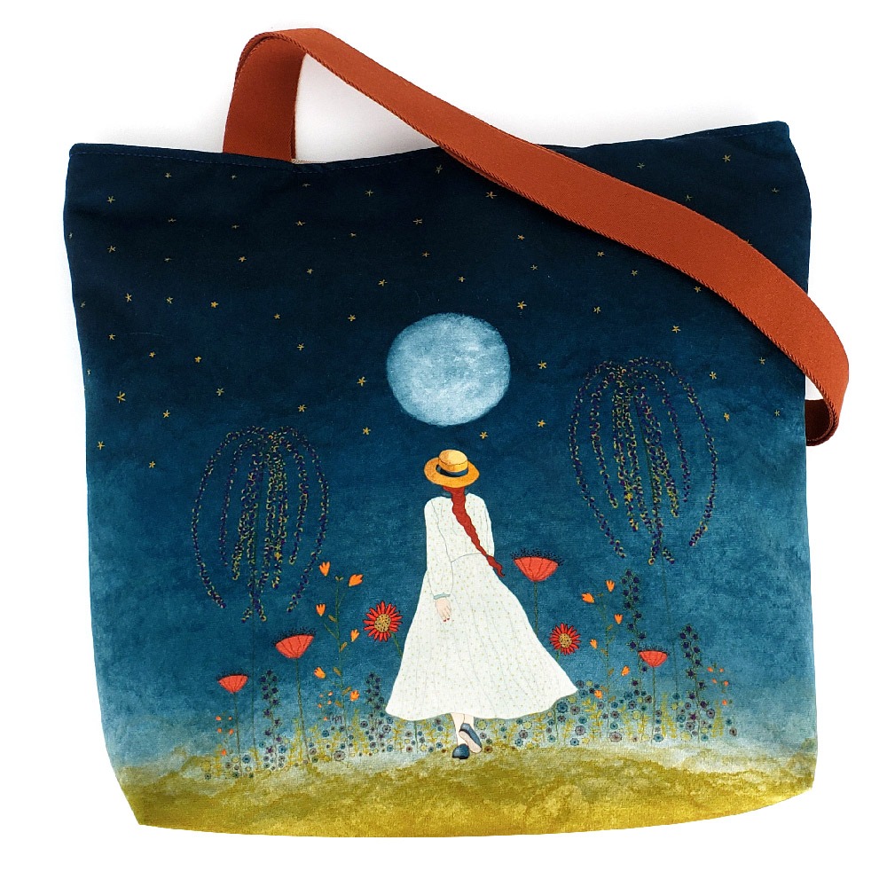 SAM-2048 - Grand Sac Zip Nuit de Lune (Devant)