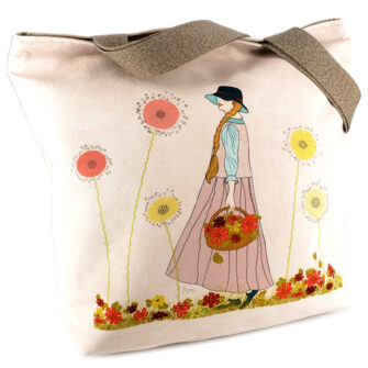 Grand Sac Zippé Cueillette Rose (Devant)