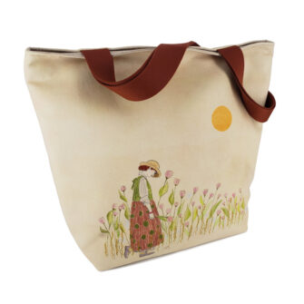 Grand Sac Zippé Champ de Tulipes (Devant)
