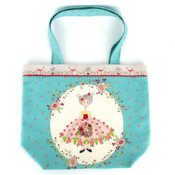 Tote-bag Jeune Fille aux Fleurs Turquoise (Avant)