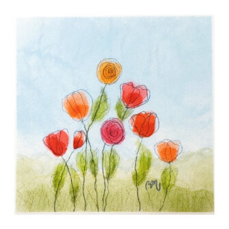 Vignette en Velours Coquelicots de Jour