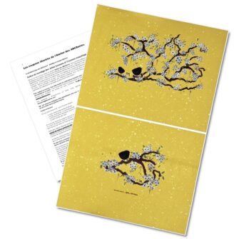 Coupon illustré L - Oiseaux Jaune Acide