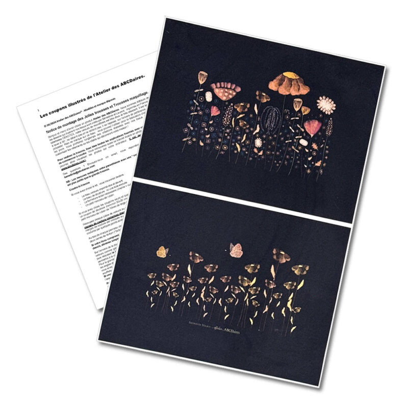 Coupon Illustré M - Prairie Fleurie Noire & Or