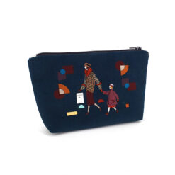 TM-1930 - Trousse à maquillage parisiennes bleue (devant)