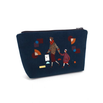 TM-1930 - Trousse à maquillage parisiennes bleue (devant)