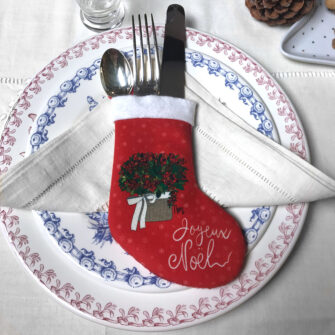 Botte Déco de Noël Rouge, Panier Joyeux Noël