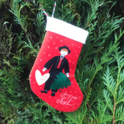 Botte Déco de Noël Rouge, Petit Alsacien Joyeux Noël