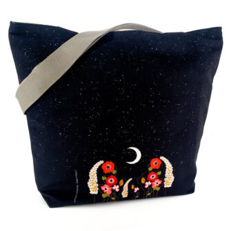 Grand Sac Zippé Chats Noir (Dos)
