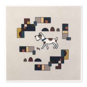 VI-2020 - Vignette Promenade Chien Beige