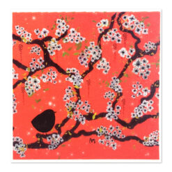 VI-2111 - Vignette Oiseau sur un Cerisier Corail 01