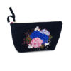 TM-2106 - Trousse à Maquillage Hortensias Noir et Or (Devant)