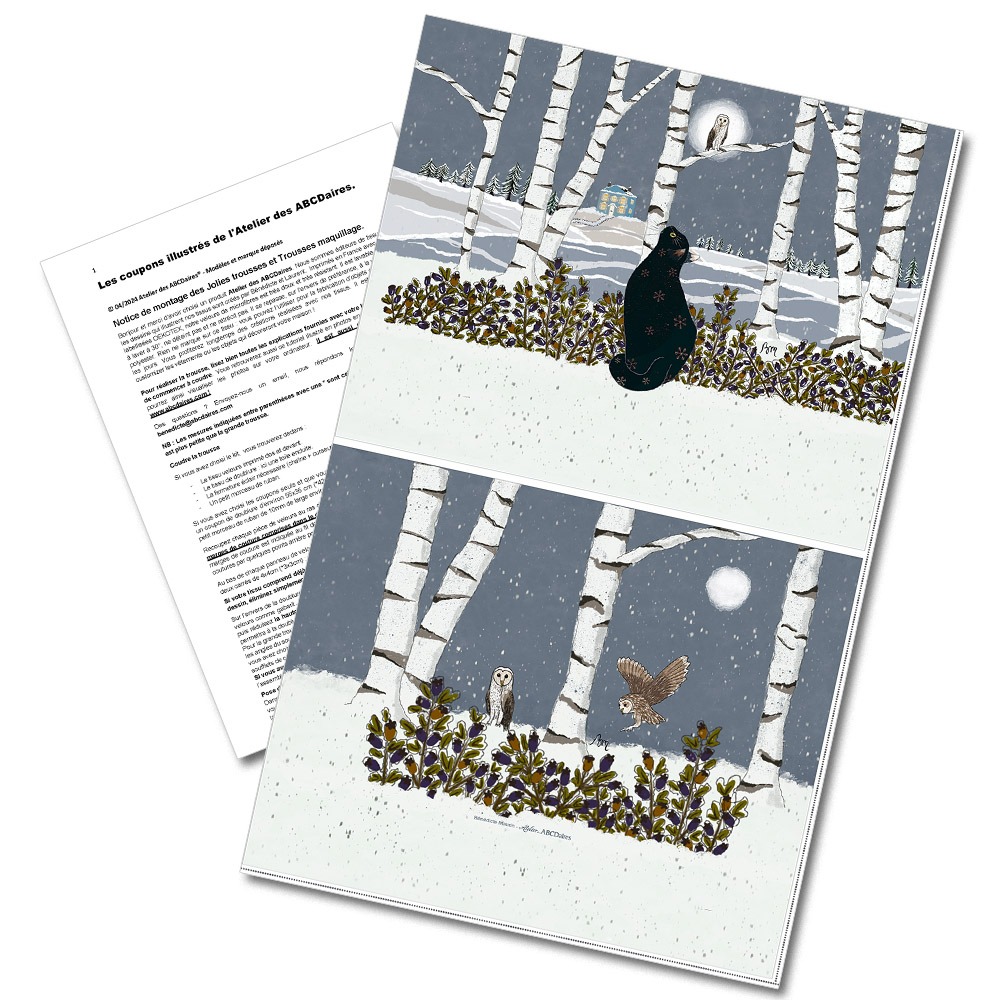 GT-2169- Grande Trousse Chat en Hiver Gris (Coupon)