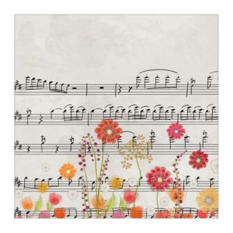 VI-2211 - Vignette en Velours Minky Printemps & Partition