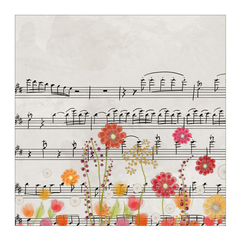 VI-2211 - Vignette en Velours Minky Printemps & Partition