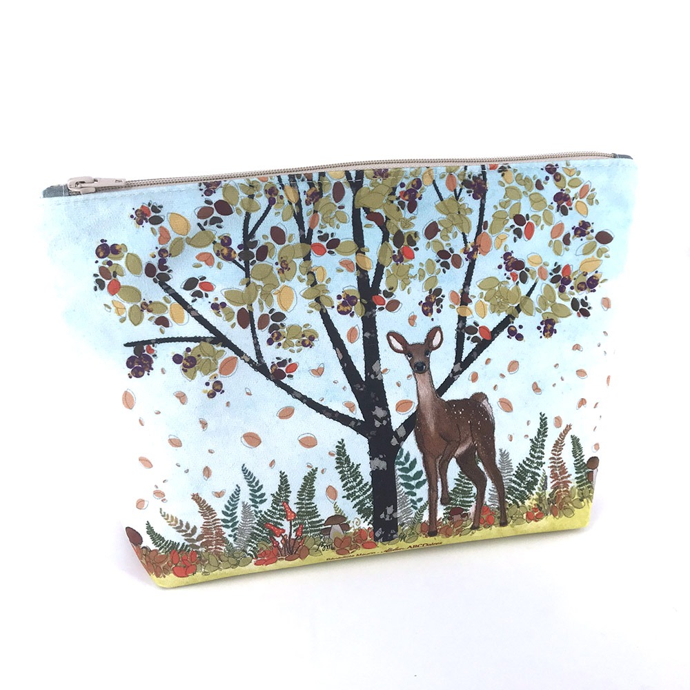 kit à coudre grande pochette avec illustration sous bois