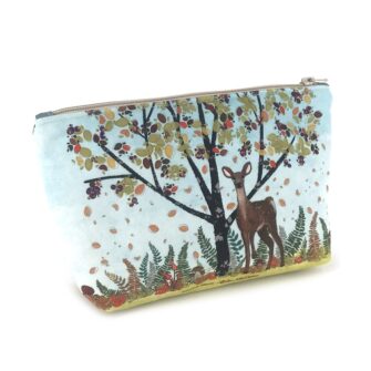 Coupon illustré sous bois pour trousse à maquillage à coudre