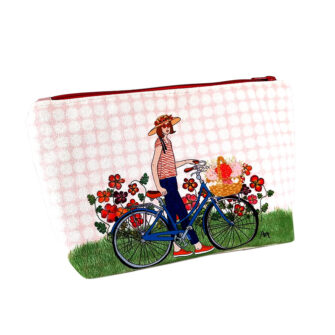 TM-2233 - Trousse à Maquillage à Bicyclette Rose (Devant)
