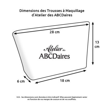 Dimensions des Trousses à Maquillage d'Atelier des ABCDaires