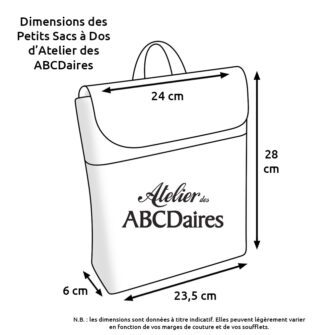Dimensions des Petits Sacs à Dos d'Atelier des ABCDaires
