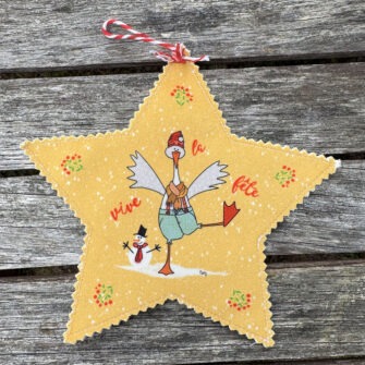 Etoile Déco de Noël Monsieur Canard Jaune - Velours Seul