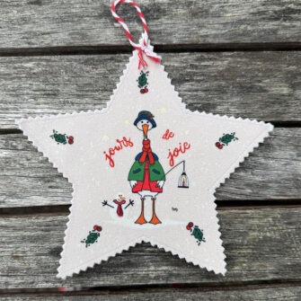 Etoile Déco de Noël Madame Canard Rose Poudre - Velours Seul