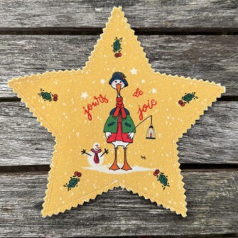 Etoile Déco de Noël Madame Canard Jaune - Velours Seul