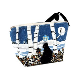 PM-2242 - Pochon + Porte Monnaie Chat Hiver (Devant)