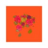 VI-2222 - Vignette en Velours Minky, Bouquet de Fleurs Orange